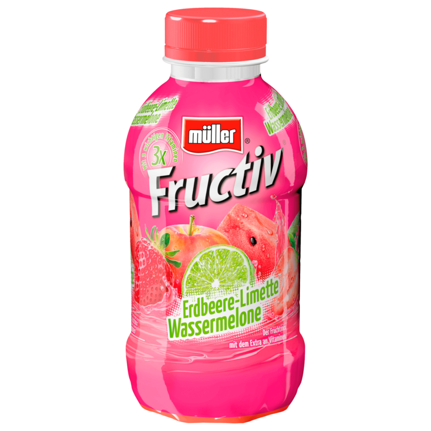 Müller Fructiv Erdbeere-Limette-Wassermelone 440ml